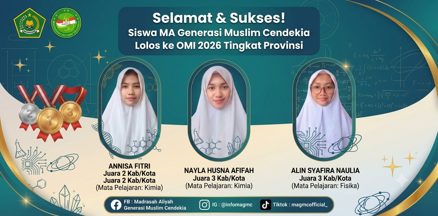 SELAMAT 3 SISWA MA GMC RAIH JUARA OMI!!!